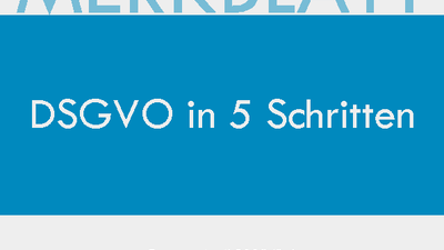 DSGVO in 5 Schritten