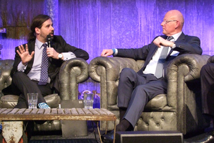 Bei der Podiumsdiskussion: Sebastian Körber, MdL und LBB-Präsident Wolfgang Schubert-Raab
