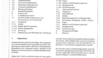 Arbeitsblatt BEB: Industrieböden aus Reaktionsharz - Leitfaden für Fußbodenkonstruktionen im nassbelasteten Lebensmittelbereich