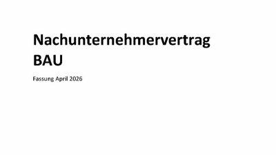 Mustervertrag Nachunternehmervertrag BAU ZDB