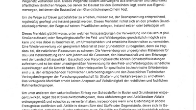 StMUV-Merkblatt: Wald- und Feldwegebau in Bayern