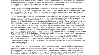 StMUV-Merkblatt: Wald- und Feldwegebau in Bayern