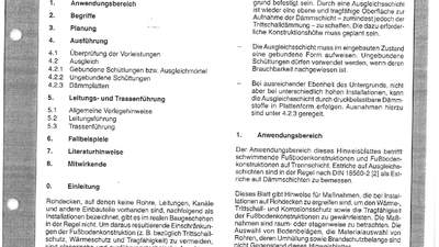 Hinweisblatt BEB ZDB: Planung und Ausführung von Fußbodenkonstruktionen bei Rohren, Leitungen und Einbauteilen auf Rohdecken