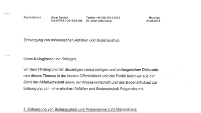 Entsorgung von mineralischen Abfällen und Bodenaushub