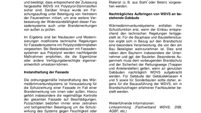 Merkblatt: Konstruktive Brandschutzmaßnahmen bei EPS-WDVS